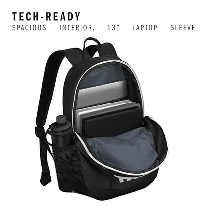 Originator Small Backpack for men and women, athletic book bag with laptop sleeve - color: Black/White