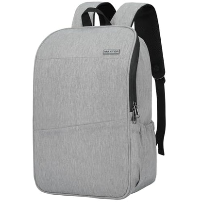 MAXTOP Deep Storage Laptop Backpack Business Anti-theft Backpacks[Water Resistant] College Computer Bookbag Fits 16 Inch Laptop - color: Light Grey, size: 15.6 inch, style: Daypack Backpacks