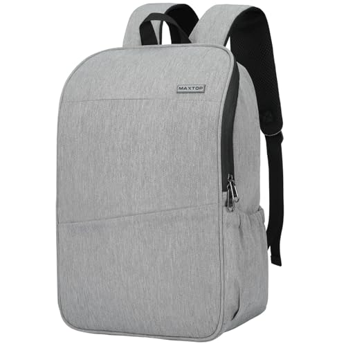 MAXTOP Deep Storage Laptop Backpack Business Anti-theft Backpacks[Water Resistant] College Computer Bookbag Fits 16 Inch Laptop - color: Light Grey, size: 15.6 inch, style: Daypack Backpacks