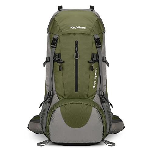 70L Camping Hiking Backpack with Rain Cover Waterproof Backpacking Backpack for Hiking Treeking Climbing Outdoor - color: Armygreen