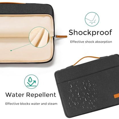 DOMISO 14 inch Laptop Case Sleeve Protective Cover Compatible with 15 inch MacBook Air M4 M3 M2,MacBook Pro,14-15 inch HP Dell ASUS Lenovo Chromebook,Waterproof Computer Cases Bag with Handle,Black - color: Black, size: 14" Laptop/15" for mac book