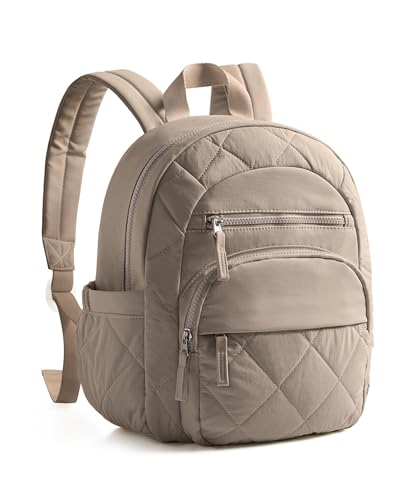 Smasrob Women Mini Backpack with RFID Blocking Pocket, Small Puffer Backpack Purse, Lightweight Quilted Backpack for Work, College or Travel, Camel - color: Camel