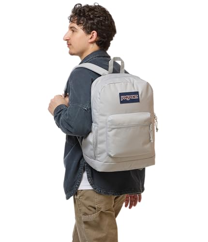 JanSport Cross Town Plus Backpack - Large Main Compartment, Side Water Bottle Pocket, 15-Inch Padded Laptop Sleeve - Grounded Grey - color: Grounded Grey
