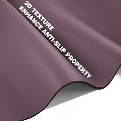 KEEP Extra Thick NBR Yoga Mat for Women & Men, 10mm Thick, 72”x24” Large Exercise Mat with Non-Slip Workout Mat for Yoga, Pilates, Stretching, Meditation – Wide & Cushioned Fitness Mat - color: purple