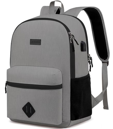 Casual Laptop Backpack,School Backpack Large Bookbag with USB for High School College Students Office Business, Grey - color: Grey, size: 15.6 Inch