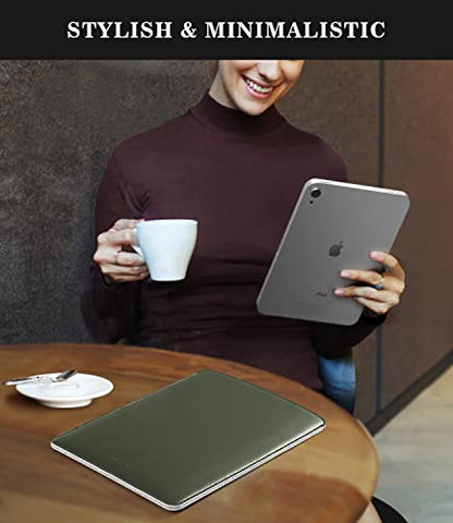 MoKo 9-11 Inch Tablet Sleeve, PU Leather Briefcase Slim Stylish Case Fits New 11-inch iPad Air M4 2026/iPad Pro M5, Air 5/4th 10.9, 10th Gen 10.9, 9/8. Gen 10.2, Tab S8/S9 11, Midnight Green - color: Midnight Green, size: 9-11 inch