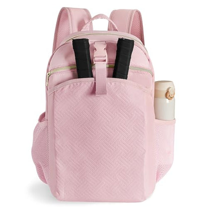 Pickleball Bag Backpack for Women Holds 4 Paddles, Large Pickle Ball Bag Pickleball Paddle Backpack for Men - color: Pink