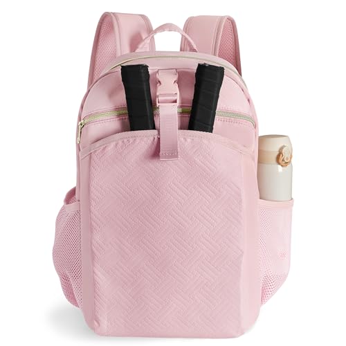 Pickleball Bag Backpack for Women Holds 4 Paddles, Large Pickle Ball Bag Pickleball Paddle Backpack for Men - color: Pink