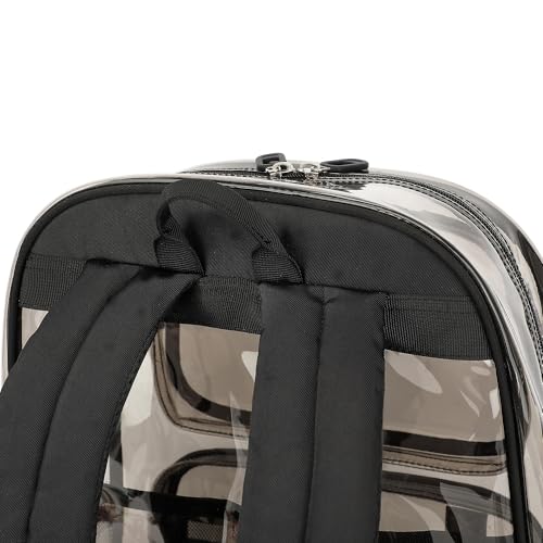 Sisipoet Clear Backpack for Girls, Heavy Duty PVC Transparent Bookbag for School, Classic Casual Kids Backpacks, Smokey - color: Black and Gray