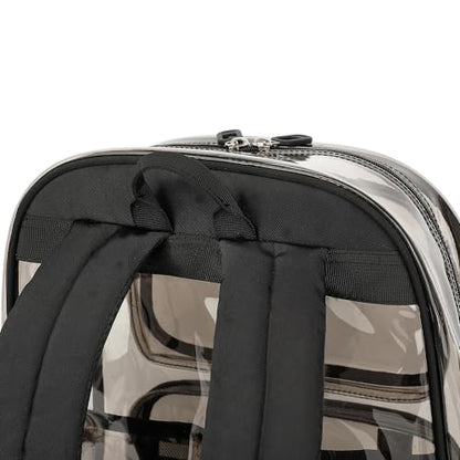 Sisipoet Clear Backpack for Girls, Heavy Duty PVC Transparent Bookbag for School, Classic Casual Kids Backpacks, Smokey - color: Black and Gray