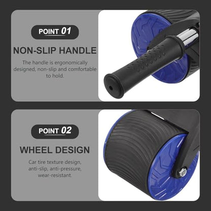 Abdominal Roller Wheel with Automatic Rebound and Knee Pad, Dual-wheel Belly Training Roller for Home Fitness and Core Strengthening Exercise