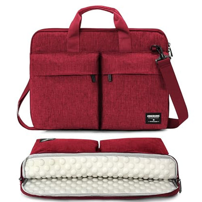 KINGSLONG 15.6 inch Laptop Shoulder Bag Sleeve, Slim Shockproof Computer Notebook Ultrabooks Carrying Case Handbag Cover Fit for Acer Asus Dell Lenovo HP, Red - color: Red, size: 15 - 15.6 Inch