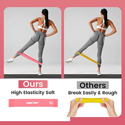 WIKDAY Pull Up Assistance Bands with Door Anchor Set & Loop Elastic Bands Total 11PCS Bands for Exercise, Thick Heavy Resistance Band for Body Stretching, Crossfit Training Home Gym Men & Women