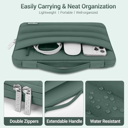 MOSISO Compatible with MacBook Air 15 inch Case M5 2026 M4 2025 M3 2024 M2 2023 A3448 A3241 A3114 A2941, Plastic Hard Shell Case&Puffy Sleeve Bag&Keyboard Skin&Webcam Cover&Screen Film, Emerald Green - color: Emerald Green