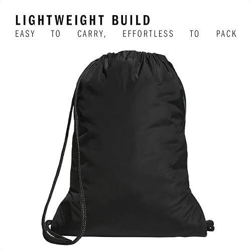 adidas Alliance Sackpack – Drawstring Backpack for Sports, Small Gym Bag, Twill Onix Grey/Black/3, OSFA - color: Twill Onix Grey/Black/3