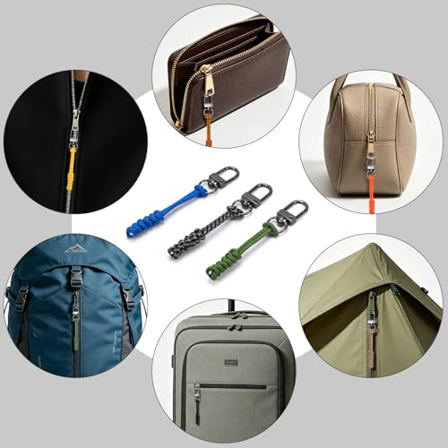 NOVWANG 8-Pack Black Zipper Pulls Detachable Zipper Replacement Zippers Repair Tab Kit for Backpacks Purse Luggage Jackets Suitcases Handbags Clothing Accessories - style: Black