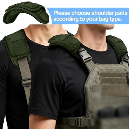 ZINMARK 2Pcs Tactical Shoulder Pad, Ultra-Thick Comfort Cushion for Vest Straps, Backpacks, Breathable & Shock-Absorbing,Army Green - color: Army Green