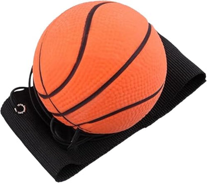 Basketball 2.36 Inch Wrist Return Ball, Sports Balls on a String, Rubber Rebound Bouncy Wristband on Elastic String for Wrist Exercise or Play Speed and Agility Training, Reaction Balls