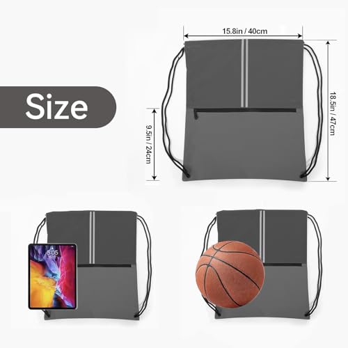 Drawstring Backpack Large Sports Draw String Bag for Men and Women (Urban Gray) - color: Two Tone Urban Gray