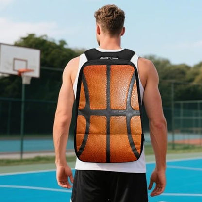 Basketball Backpack With Separate Ball Compartment And Shoes Fit Basketball Volleyball Football - color: Basketball Pattern