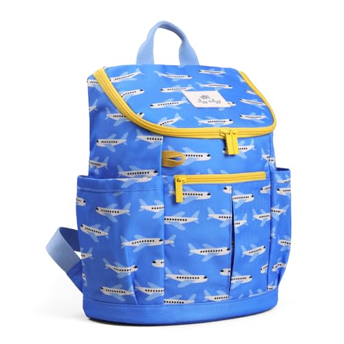 Itzy Ritzy Toddler & Kids Backpack - Lightweight Preschool & Elementary School Bag with Padded Straps, Trolley Sleeve, 2 Side Pockets, Tablet Sleeve & Name Label (Airplanes) - color: Airplanes