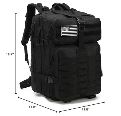 45L Military Tactical Backpack for Men & Women Bug Out Bag Assault pack Molle Daypack Hiking Trekking Rucksack(45L black) - color: 45l Black
