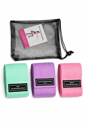 – Premium Booty Resistance Bands Set for Women | Non-Slip Fabric Exercise Bands | Home Gym, Glutes, Legs & Hip Workouts | Includes Carry Bag