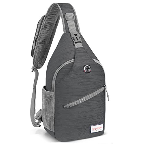 ZOMAKE Sling Bag,Small Crossbody Sling Backpack,Water Resistant Shoulder Daypack for Travel,Anti Thief Chest Bag for Hiking(Black(Stripe)) - color: Black(stripe)
