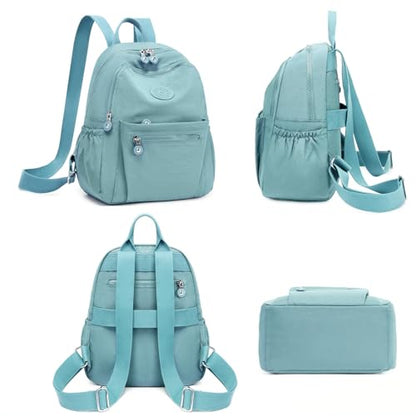 Mini Backpack Purse for Women Lightweight Nylon Casual Bag Small Daypacks for Work Travel (A Light Green) - color: A Light Green
