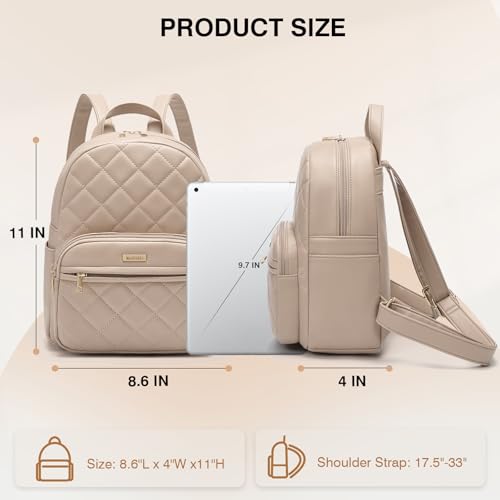 Marvolia Mini Backpack Vegan Leather Small Backpack, Khaki - color: Khaki, size: Small