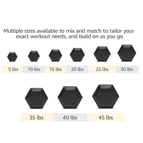 6-10 Pair Iron and Rubber Dumbbell Set 350/450 and 550 lbs 5-50 lbs Hand Free Weight for Strength Hex Coated Weights with Vertical Storage Rack Home Gym 5-50 lb - Black