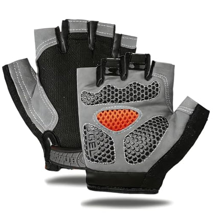 1 Pair Half Finger Cycling Gloves, Breathable Non-Slip Padded Workout Gloves, Lightweight Outdoor Sports Gloves - size: Medium