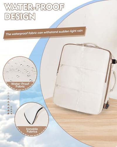 suradar Travel Backpack for Women Men,Carry On Backpack Flight Approved Hiking Backpack Rucksack Casual Daypack Personal Item Travel Weekender Essentials Backpacks Beige Brown - color: A10-beige Brown, size: Large