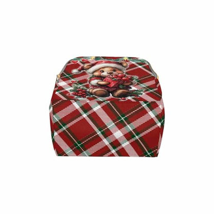 Custom Diaper Bag with Name, Personalized School Bag Christmas Bear Print, Monogram Nappy Backpack with Thermal Pockets for Adults Kids, Large Capacity Waterproof Diaper Bag Xmas Gift - color: A-color-2