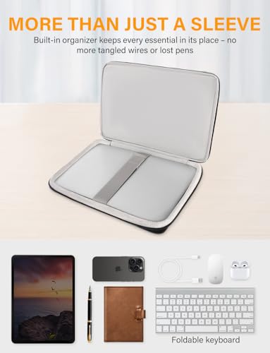 DOMISO Computer Bags, Laptop Case Sleeve Cover for 16 inch MacBook Pro M4/M3/M2/M1 Pro/Max A3403 A3186 A2991 A2780 A2485 A2141,Compatible with 15.6 inch HP Lenovo Dell XPS 16 with Small Case, Black - color: Black, size: 15.6 inch