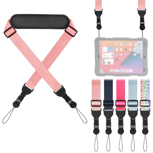 FIEIL Universal Shoulder Strap, Neoprene Padded Bag Strap with Double Adjustable Buckles, Comfortable Neck Lanyard for Camera, Cellphone Tablet,iPad, Laptop, Binocular, Luggage Bag(Peach Pink) - color: Peach Pink
