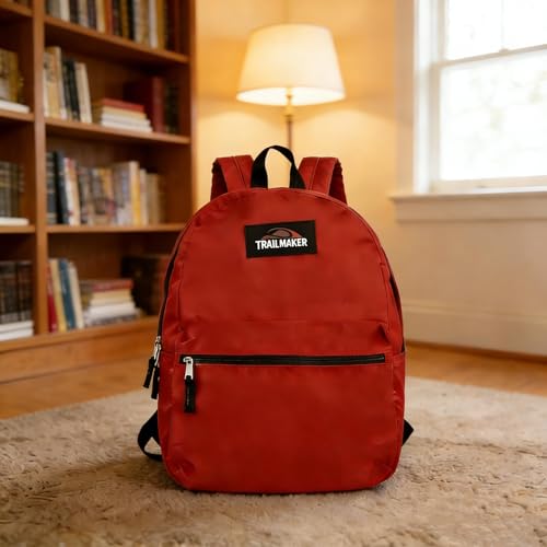 Lightweight Travel Backpack, Casual Daypack, Durable Commuter Bag, Adjustable Shoulder Straps, for Work, Hiking(Red)
