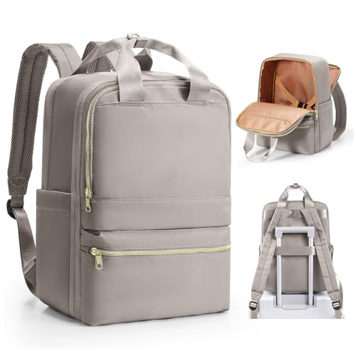 wepadre Small Travel Backpack Carry on Flight Approved Personal Item Travel Bag Carry on Backpack for Women Work Laptop Backpack for Traveling Carry on Luggage - color: Khaki
