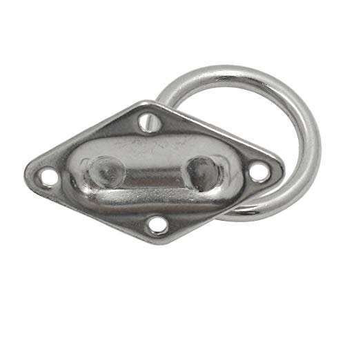 4Pcs M6 Diamond Pad Eye Plate with Ring Hook, Ceiling Hooks Wall Mount Bracket, Heavy Duty Stainless Steel Anchor Mount for Yoga Swings Hammocks/Boat Rigging/Suspension Training Straps - size: M6 (Diamond Pad Eye)