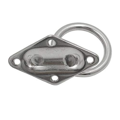 4Pcs M6 Diamond Pad Eye Plate with Ring Hook, Ceiling Hooks Wall Mount Bracket, Heavy Duty Stainless Steel Anchor Mount for Yoga Swings Hammocks/Boat Rigging/Suspension Training Straps - size: M6 (Diamond Pad Eye)