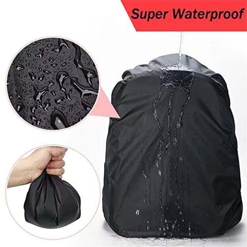 Waterproof Backpack Rain Cover(15-25L),Portable Anti Slip Rain Cover for Backpack,Fastened with Elastic Band,Outdoor Anti-tear Backpack Raincover for Camping Hiking Biking Hunting Traveling,black