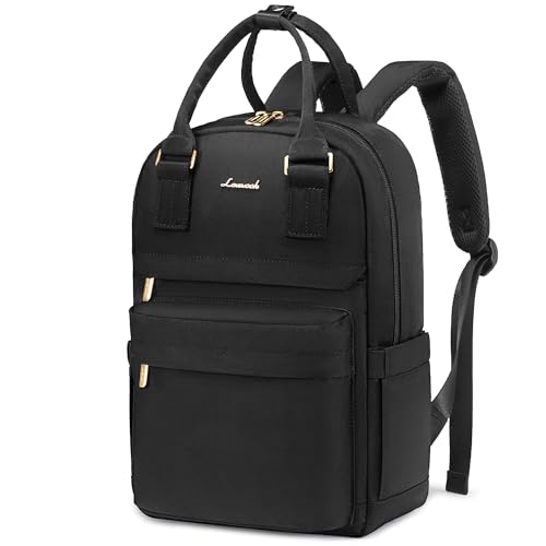 LOVEVOOK Backpack purse for Women, 14 Inch Laptop backpack Cute Waterproof Backpacks Stylish Travel Bags Vintage Daypacks Bookbag for College School Work - color: Black, size: 14 Inch