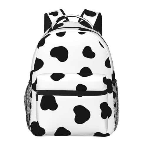 Outdoor Hiking Backpack Black White Milk Cow Print, Water Resistant Daypack with Side Mesh Pockets for Camping, Beach and Sports - color: Pattern (693)