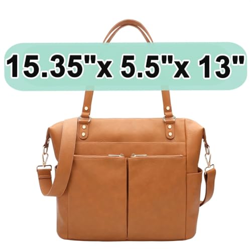 MOMINSIDE Diaper Bag Tote, Leather Diaper Bag Backpack with 13 Pockets for Mom Dad, Convertible Baby Bag for Boys Girls, Hospital Bag Baby Registry, Changing Pad, Large 4 Insulated Pockets (Biscuit) - color: Biscuit