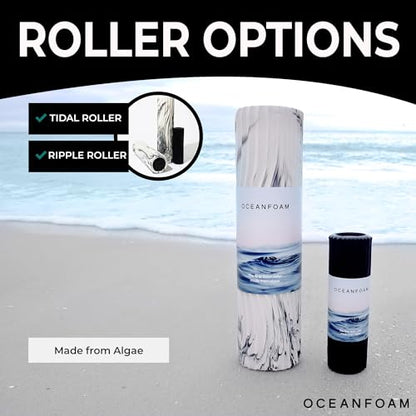 Oceanfoam Tidal Roller - Seafoam - Muscle Massage Foam Roller for Back Pain & Stretching - Firm and Ergonomic Wide Wave Textured - Yoga, Athletics, & Wellness - Full Size, 20" x 5" - color: Seafoam