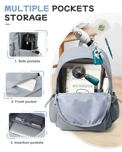 Blue Backpack for School, High School Bookbag Back Pack for Teens Girls Boys, Lightweight College Backpack Book Bag for Women Men, Simple Casual Daypack Backpack Mochilas Escolares para Adolescentes - color: Blue School