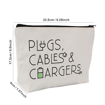 Plugs Cables & Chargers - Makeup Bag for Women Travel - Zipper Cosmetic Storage Bag with Vibrant Designs, Soft Fabric & Multi-Use Functionality (Gift for Birthdays, Graduation, Christmas) (Style F) - style: Style F