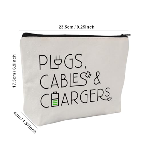 Plugs Cables & Chargers - Makeup Bag for Women Travel - Zipper Cosmetic Storage Bag with Vibrant Designs, Soft Fabric & Multi-Use Functionality (Gift for Birthdays, Graduation, Christmas) (Style F) - style: Style F
