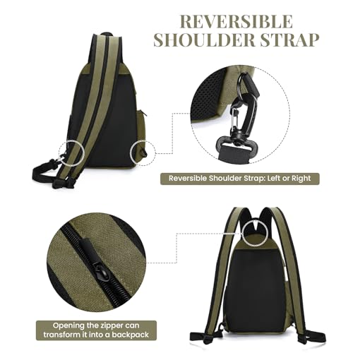 BAIGIO Camera Sling Bag Small Camera Backpack for Photographers,Water-resistant Camera Crossbody Bag Travel Caemra Backpack for DSLR SLR Mirrorless Camera - color: Green
