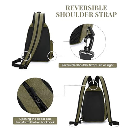BAIGIO Camera Sling Bag Small Camera Backpack for Photographers,Water-resistant Camera Crossbody Bag Travel Caemra Backpack for DSLR SLR Mirrorless Camera - color: Green